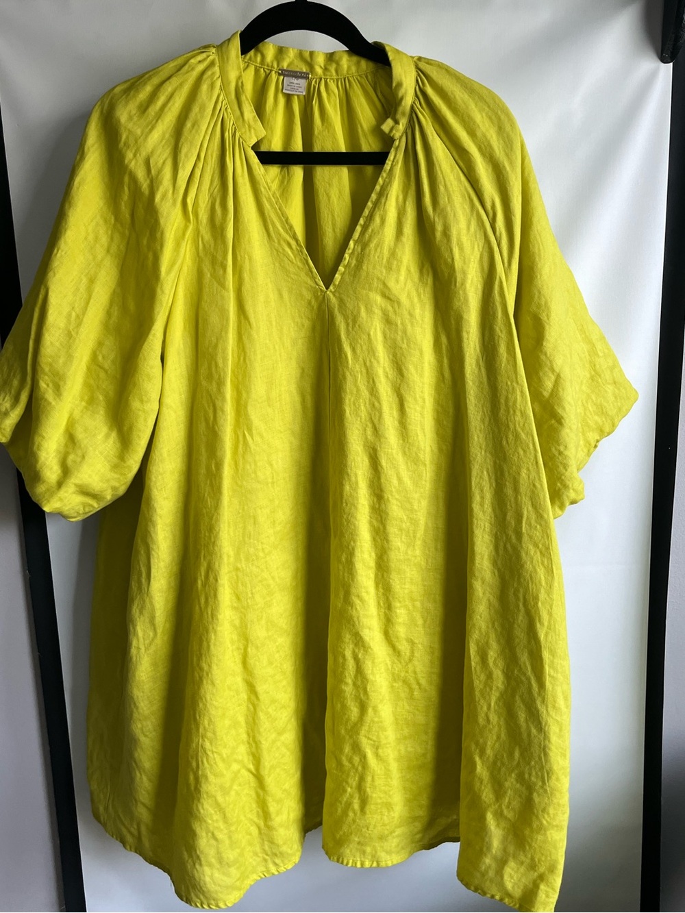 Bright Yellow Women’s V-Neck Tunic dress